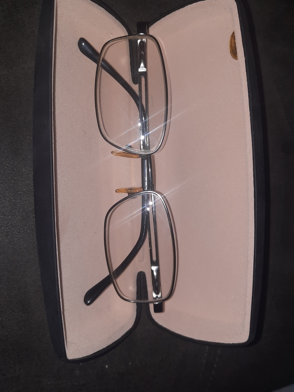 Men's Black Metal Rectangle Eyeglasses - Unbranded